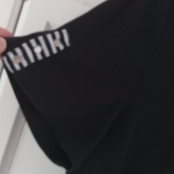 Alia black short sleeve cotton blend V-neck blouse/top size L - Picture 2 of 5